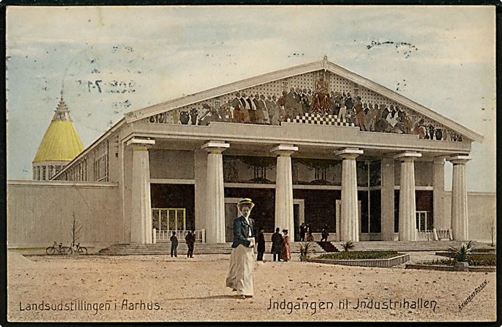 Aarhus, Landsudstillingen 1909, Indgang til Industrihallen. Stenders no. 18378.