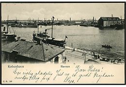 Købh., Havneparti med dampskibe. C. R. no. 119.