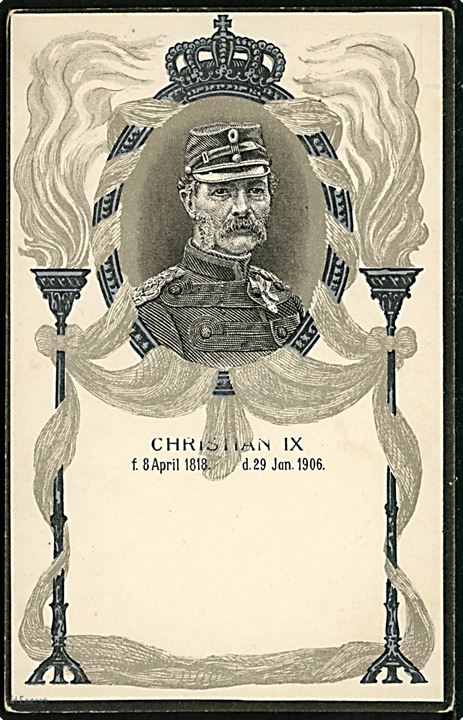 Chr. IX sørgekort 8.4.1818-29.1.1906. U/no.
