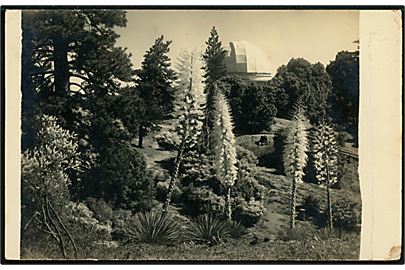 USA. Mount Wilson Solar Observatory, Californien. Fotokort med fold sendt til Urania Observatoriet i København, Danmark 1912.