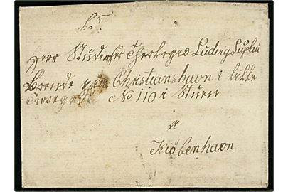 1824. Privatbefordret brev med langt indhold dateret Stubberød ved Laurvig i Norge d. 3.1.1824 til Christianshavn ved København, Danmark.