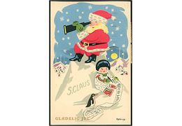 Ely Gross: Glædelig Jul. Grønland. Julemand med kikkert. Stenders, serie 609 - 28.