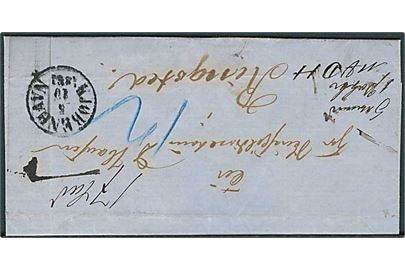 1861. Ufrankeret pakkefølgebrev med antiqua Kjøbenhavn d. 5.10.1861 til Ringsted. Påskrevet 12 skilling.