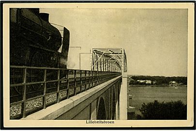 Middelfart, lillebæltsbroen med lokomotiv. C.B.C. no. 1205.