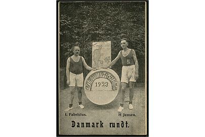 Danmark rundt ved I. Fabricius og H. Jensen. Kort uden adresselinier. 