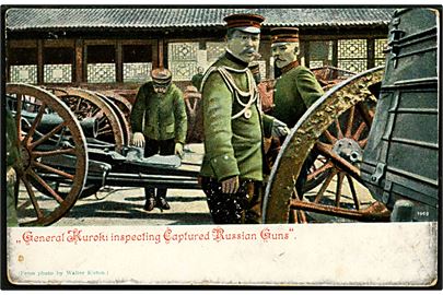 Japan. General Kuroki med erobrede Russiske kanoner. 