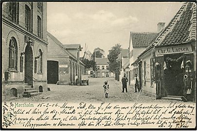 Hørsholm. Chr. G. Larsen Colonialhandel mm. Peter Alstrup no. 768. Kraftig fold. 