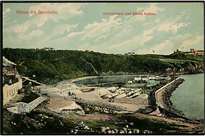 Hammerhavn med dampskibe og i baggrunden Blanchs hotel. A. Schuster no. 74.