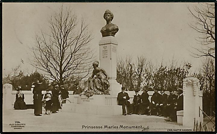 Købh., Prinsesse Maries Monument. Alex Vincents Kunstforlag no. 1194.