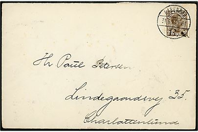 20 øre Chr. X på brev annulleret med brotype Vb Aabenraa B. d. 31.5.1923 til Charlottenlund.