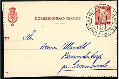 25/20 øre provisorisk helsags korrespondancekort (fabr. 93) annulleret med turiststempel i Brædstrup * Byen i Bakkelandet* d. 25.2.1951 til Gramrode.