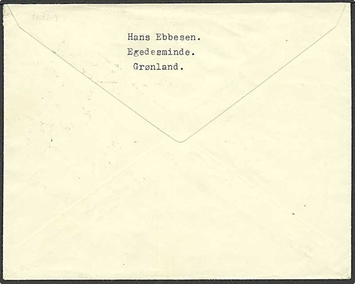 15 øre Chr. X (2) på 30 øre frankeret brev stemplet  Egedesminde d. 14.6.1953 til Göttingen, Tyskland. Rødt portostempel Nachgebühr C og 30 pfg. tysk porto. 