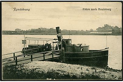 Libelle, S/S, lille dampfærge til Rendsburg. M. Glückstadt & Münden no. 29604.