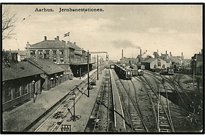 Aarhus. Jernbanestation. C. N:s Lj., Sthlm. no. 7812. 
