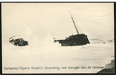 Skjalm Hvide, S/S, strandet ved Vorupøre d. 28.10.1906. C. Buchholtz no. 9619.