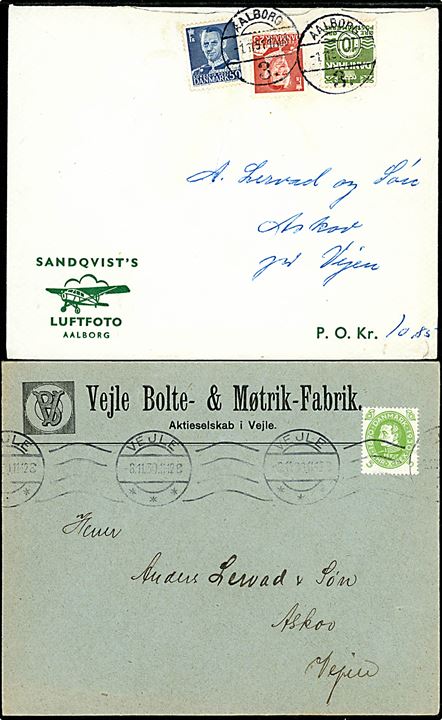 Illustrerede Firmakuverter. Sammenstilling af 10 flotte kuverter fra perioden ca. 1930-50. 