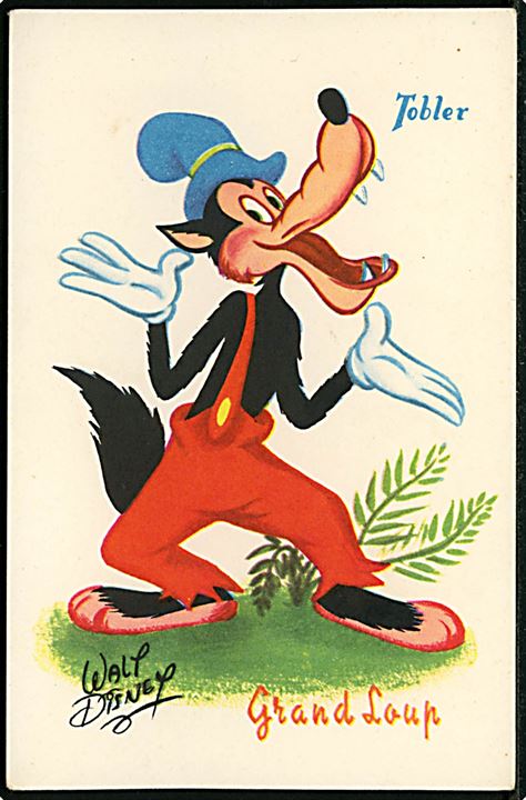 Walt Disney. Stygge Ulv. Fransk reklame fra 50'erne, for “Tobler” chokolade. Georges Lang, Paris u/no.