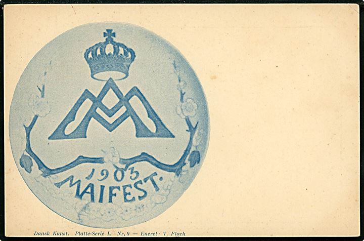 Platte 1903 Maifest, Serie 1, no. 9. Dansk Kunst. V. Flach.