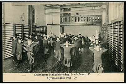 Købh., Svanholmsvej 15, Københavns Højskoleforening, Gymnastikhold 1908-1909. Th. Buchhave u/no.