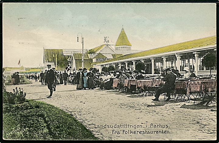 Aarhus, Landsudstillingen 1909, Folkerestauranten. Stenders no. 18730.