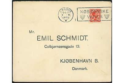 20 øre Chr. X på lokalbrev i København d. 2.11.1926.