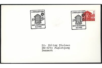 2,50 kr. på filatelistisk brev annulleret med spejder særstempel Landsleir 1985 Nordodden d. 6.8.1985 til Fuglebjerg, Danmark.