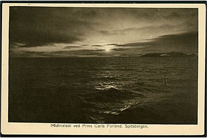 Svalbard/Spitzbergen. Midnatsol ved Prins Carls Forland. P. E. Ritter no. 474.