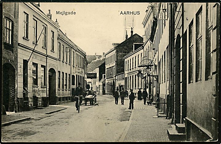 Aarhus, Mejlgade med bager og hotel. Stenders no. 56.