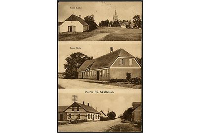 Skallebæk, partier med Seem skole og kirke. N. Clemmensen no. 409.