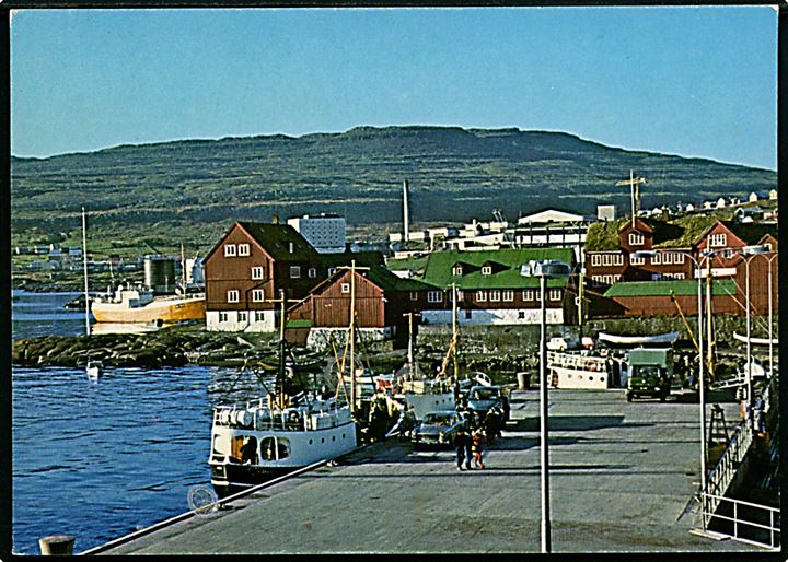 60 øre Fr. IX og Føroya Barnaheim mærkat på brevkort (Tinganes, Tórshavn) annulleret med pr.-stempel Mykines pr. Tórshavn d. 28.12.1970 til Tórshavn.
