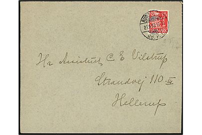 15 øre Karavel på brev annulleret med brotype Ic Ruds-Vedby JB.P.E. d. 21.9.1933 til Hellerup.