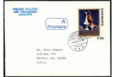 5 kr. Wilhelm Lundstrøm maleri udg. på brev fra Fuglebjerg d. 9.6.1994 til Salver, USA.