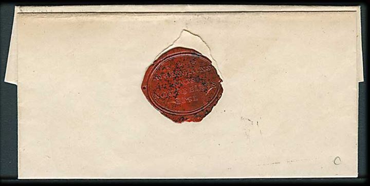 1857. Ufrankeret tjenestebrev mærket K.T.m.A. med antiqua Kjøbenhavn d. 24.9.1857 til Politikammeret i Itzehoe.