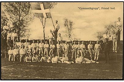 Sverige, Fristad hed militærforlægning med Gymnastikgrupp. Frankeret med 7/10 öre Provisorium og Anti-Tuberculose mærke stemplet Fristed d. 6.9.1918 til Kungsåker.