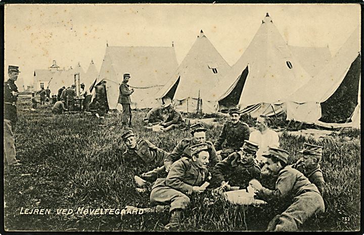 Høveltegaard. Lejren med hvilende soldater. Foreningen Dannevirke no. 260.