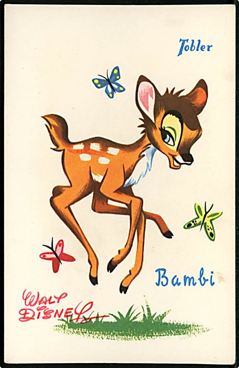 Walt Disney. Bambi. Fransk reklame kort fra 50'erne, for “Tobler” chokolade. Georges Lang, Paris u/no.