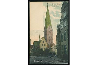 Lübeck. Aegidienstrasse. Verlag v. Zedler u. Vogel, Kunstanstalt 1899.