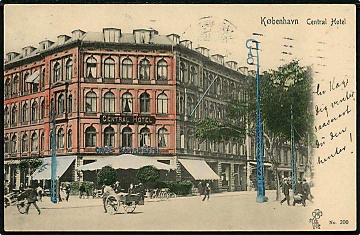 Købh., Central Hotel. Peter Alstrup no. 200.