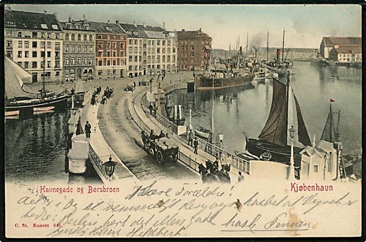 Købh., Havnegade og Børsbroen. Stenders no. 646.