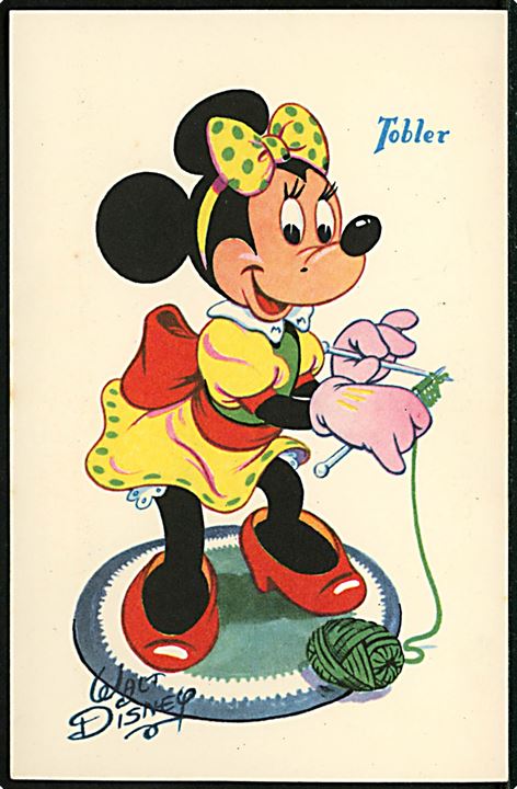 Walt Disney. Minnie Mouse. Fransk reklame fra 50'erne, for “Tobler” chokolade. Georges Lang, Paris u/no