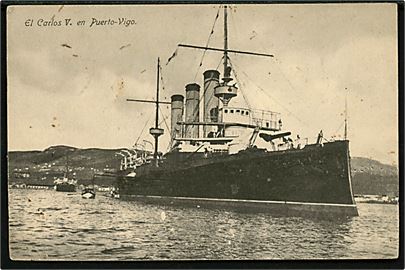 Emperador Carlos V, spansk krydser i Vigo. Brugt til Danmark 1919.