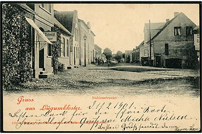 Løgumkloster, Gruss aus med Mühlenstrasse. Michelsen no. 12413.