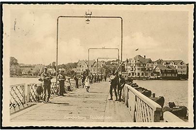Sønderborg, militær bevogtning af pontonbroen. Stenders no. 52162.