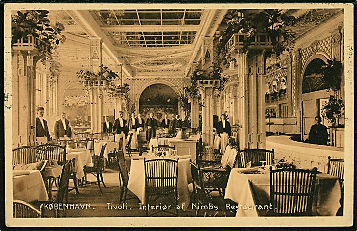 Købh., Tivoli, interiør fra Nimbs Restaurant. Stenders no. 18220.