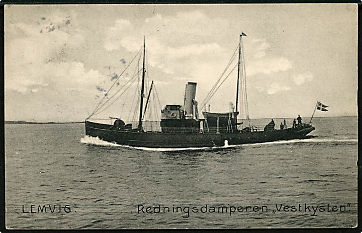 Redningsdamperen Vestkysten ved Lemvig. H. Riegels no. 11232.