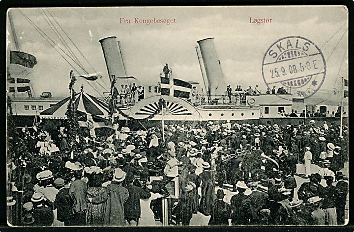 Løgstør, de kongelige ombord på Dannebrog i Løgstør d. 7.8. under Kongerejsen. J. J. N. no. 2390. 