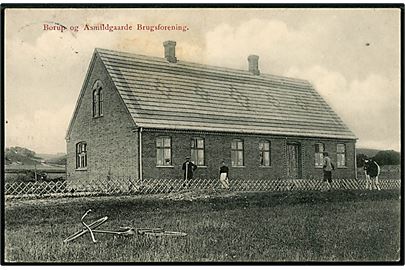 Borup og Asmildgaarde Brugsforening Allinggårdsvej 141 ved Silkeborg. Brugsforeningen blev åbnet 1895 og nedlagt 1907. J.J.N. no. 3834. Anvendt i 1921.