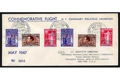 CIPEX luftpost udg. på luftpostbrev fra Bruxelles til New York d. 18.5.1947.