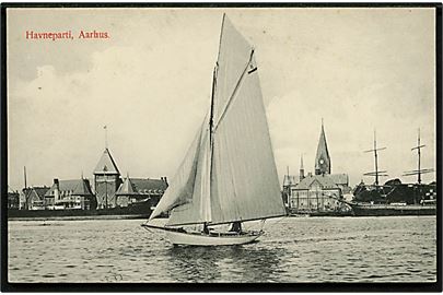 Aarhus, havneparti med lystsejler. H. A. Ebbesen no. 944.