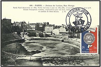 15 frank på postkort fra Paris, Frankrig, d. 7.7.1951.